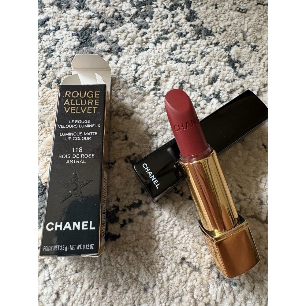 Chanel Rouge Allure Velvet 118 Bois De Rose Astral Luminous Matte Lip Colour NEW